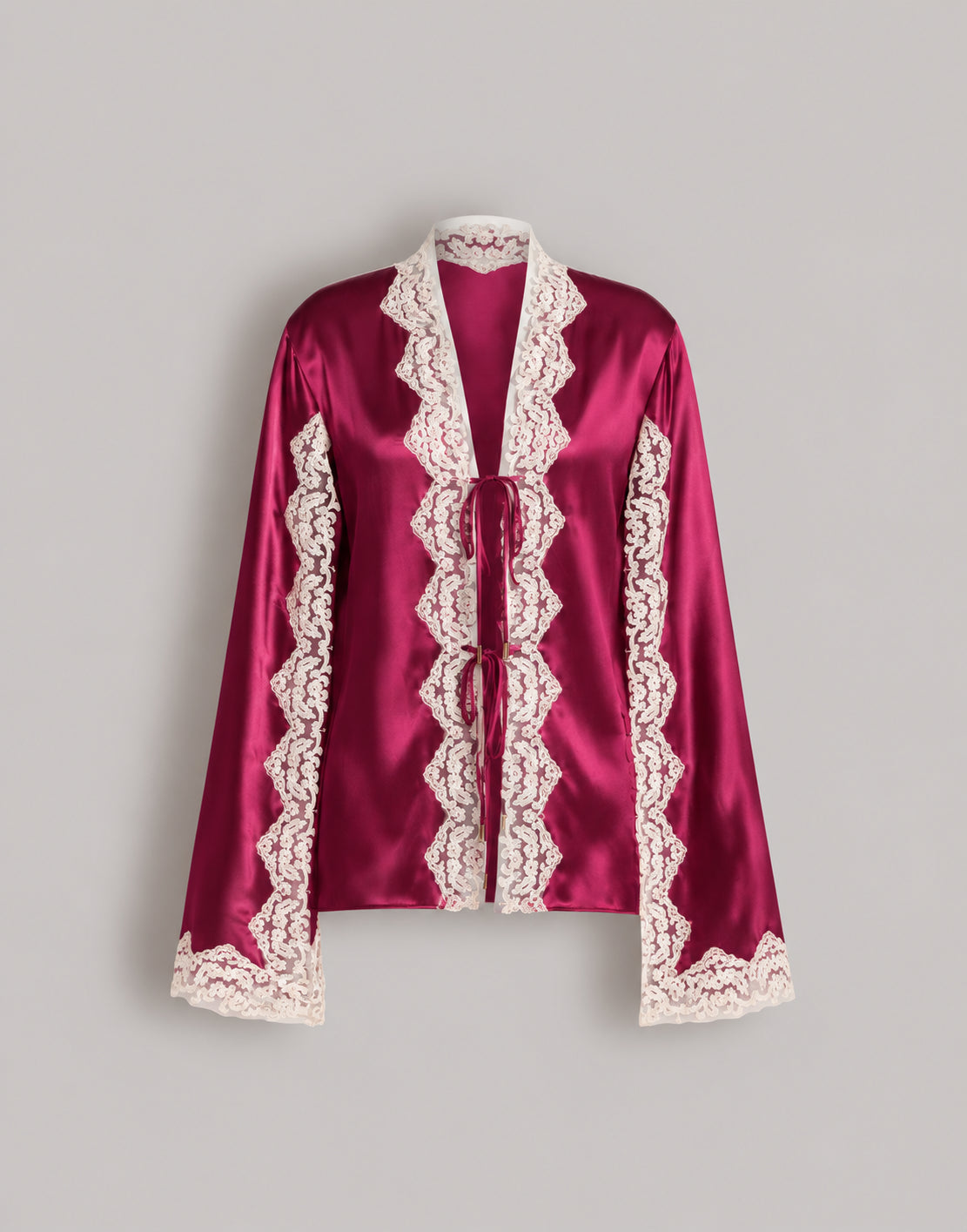 Blouse en satin à manches cape - Purple
