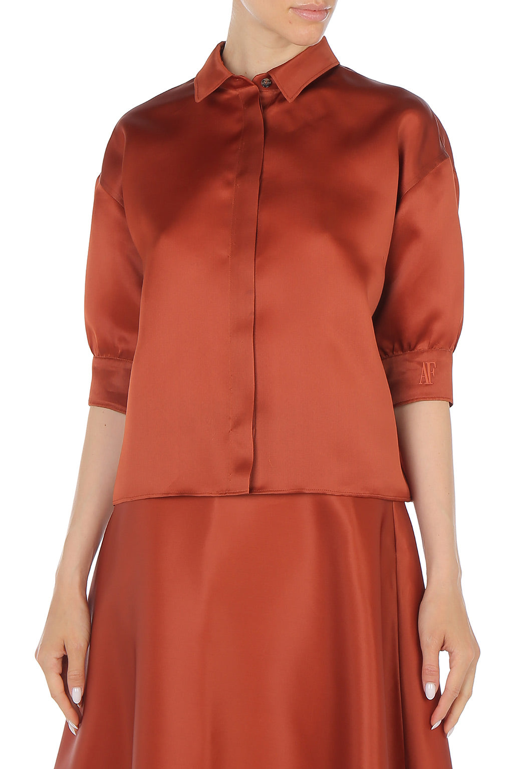 Blouse en organza de soie - Red