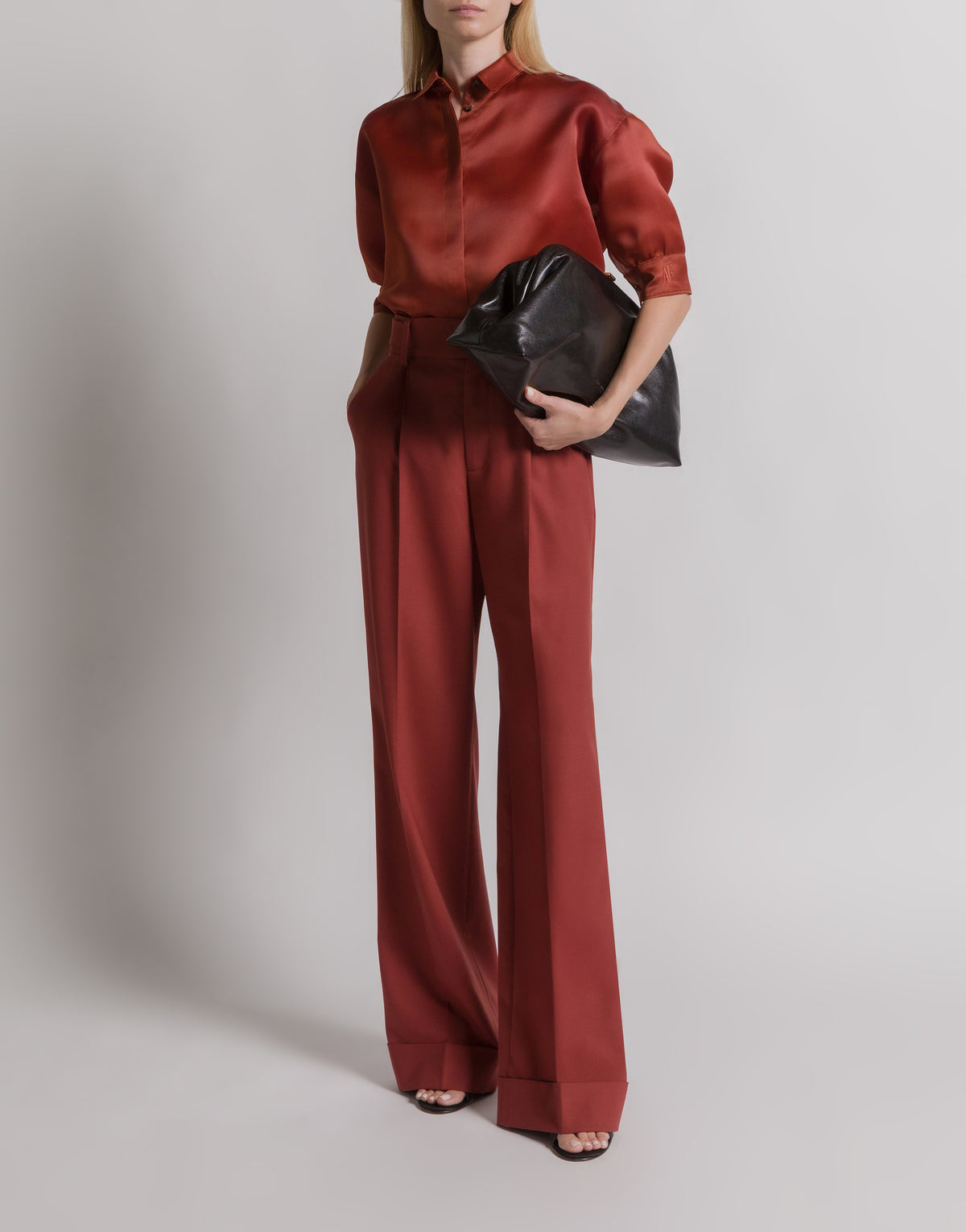 Blouse en organza de soie - Red