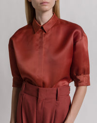 Blouse en organza de soie - Red