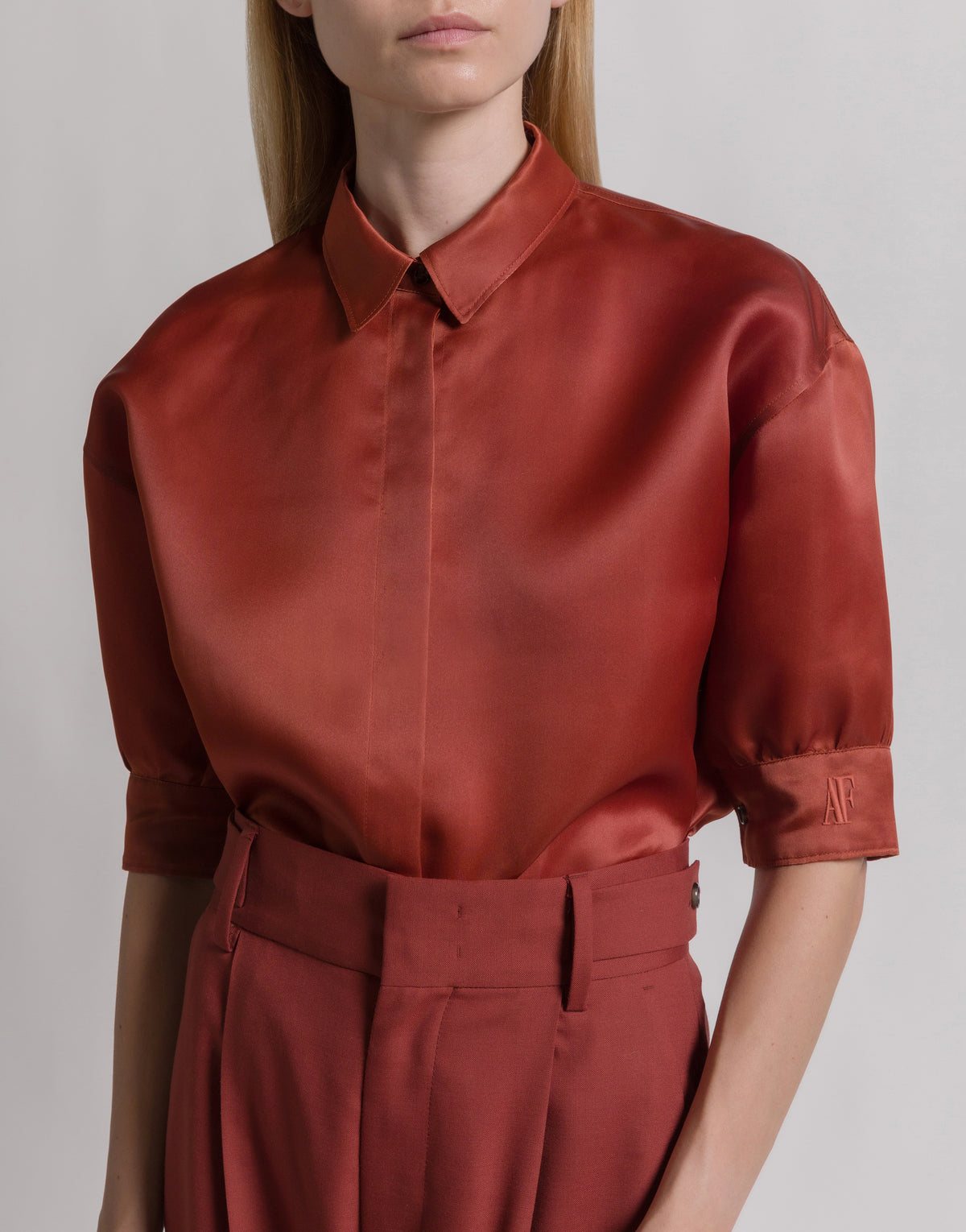 Blouse en organza de soie - Red