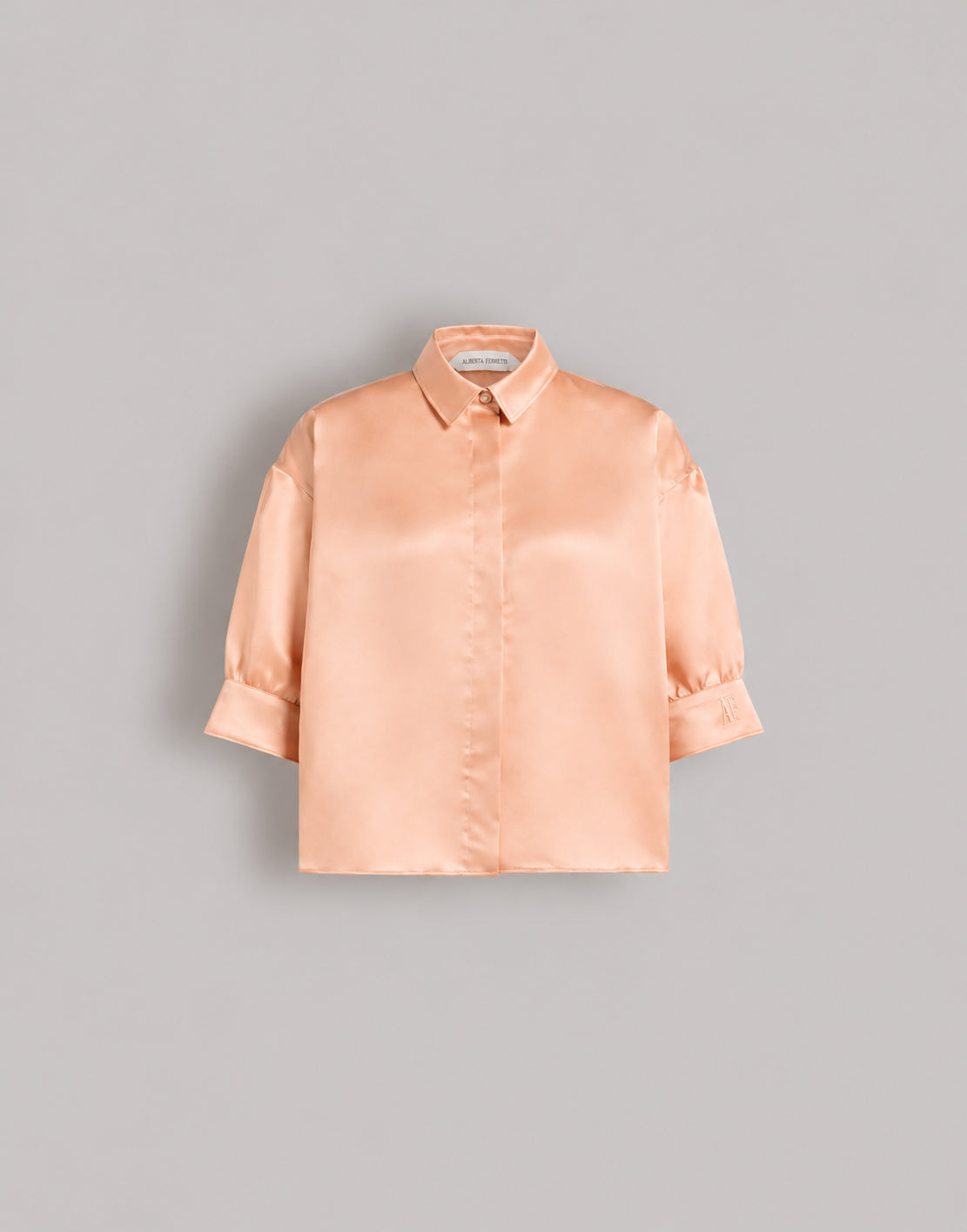 Blouse en organza de soie - Beige
