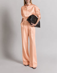 Blouse en organza de soie - Beige