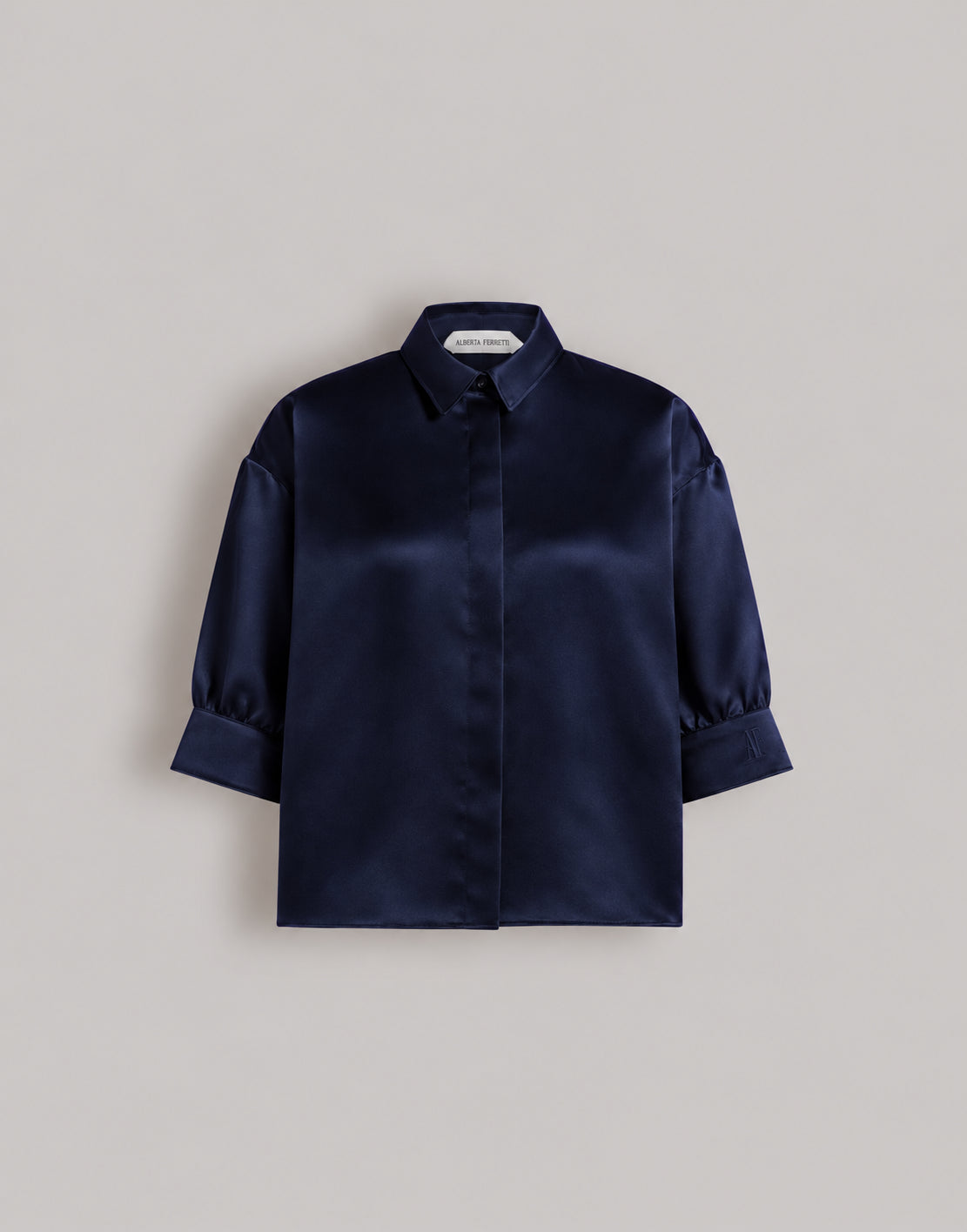 Blouse en organza de soie - Blue