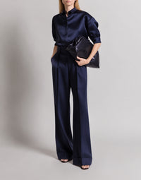 Blouse en organza de soie - Blue