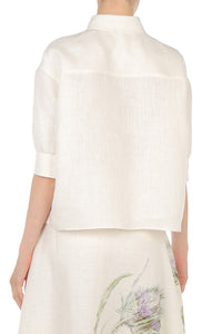 Chemise en lin à imprimé floral - Grey
