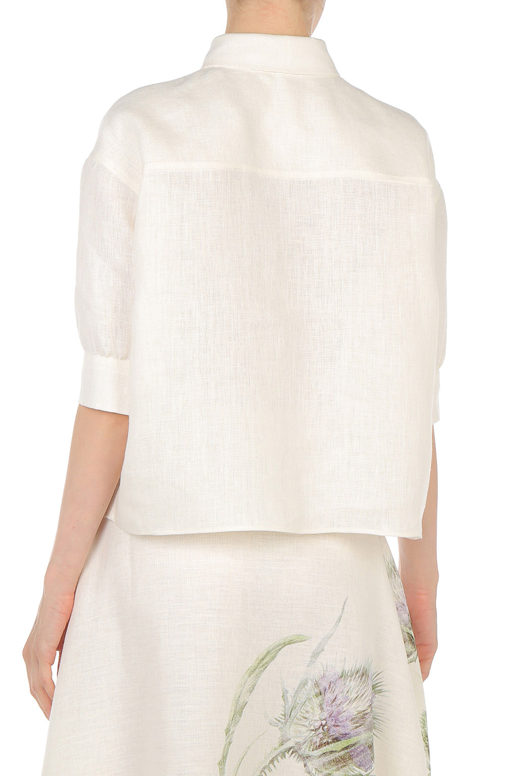 Chemise en lin à imprimé floral - Grey