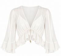 Boléro Transparent à Volants - Ivory
