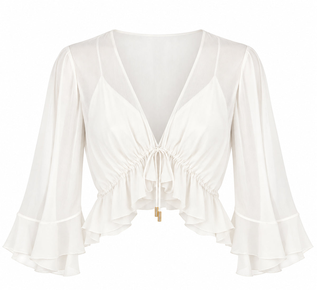 Boléro Transparent à Volants - Ivory