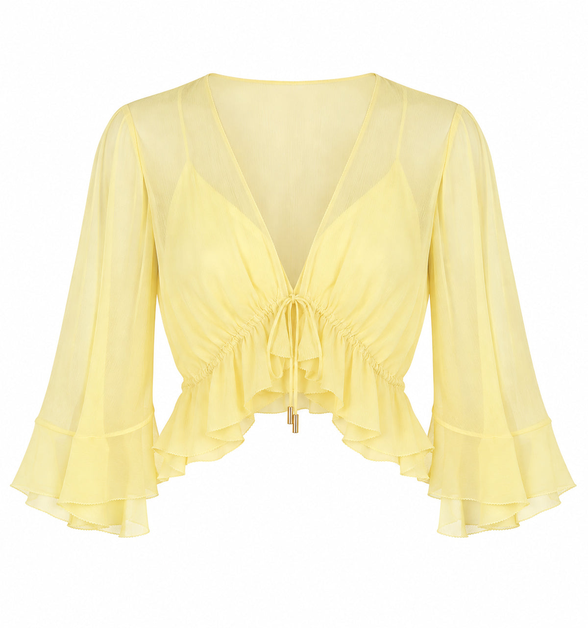 Boléro Transparent à Volants - Yellow