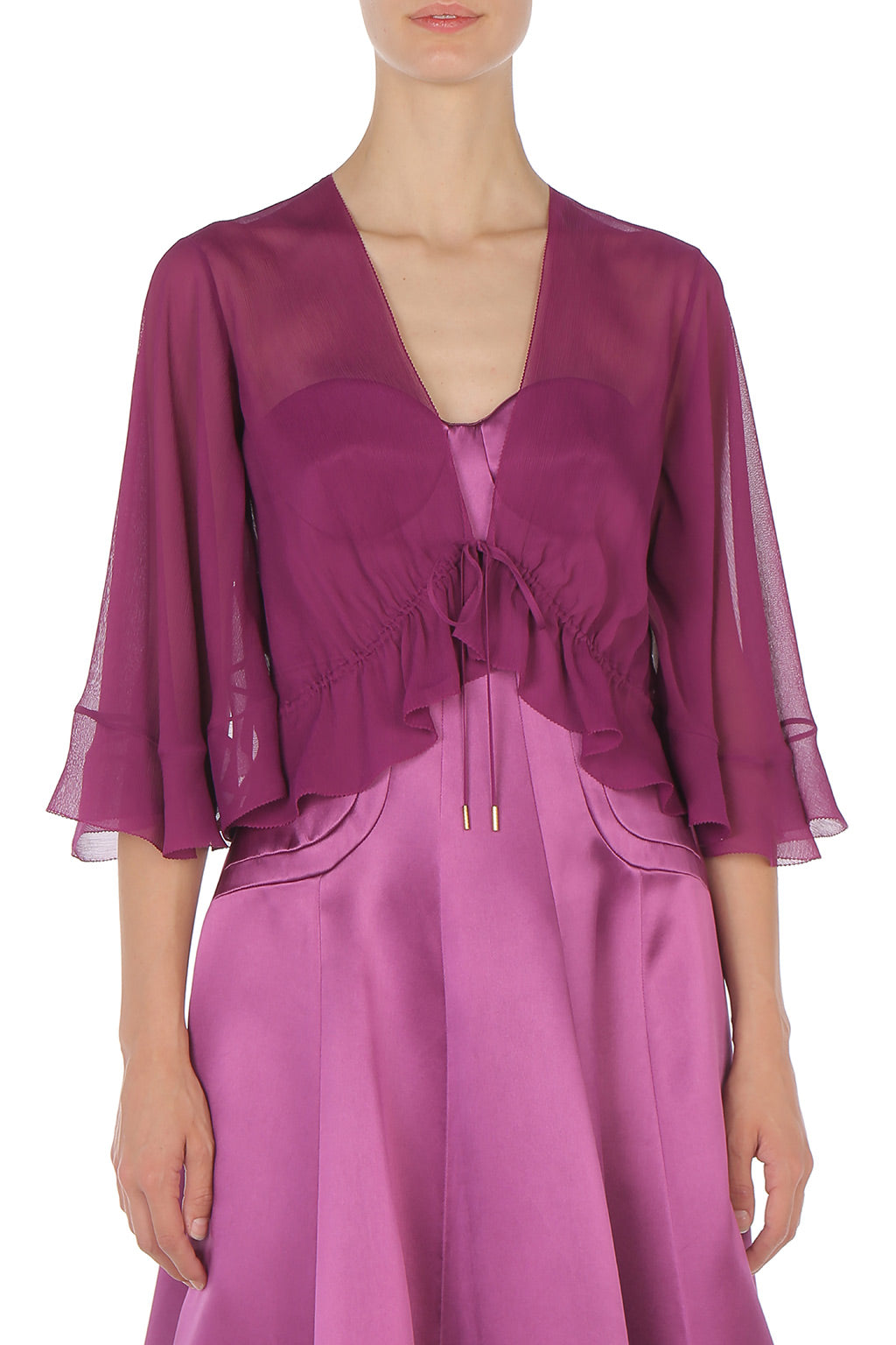 Boléro Transparent à Volants - Purple