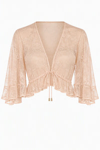 Boléro en Dentelle à Nouer - Beige
