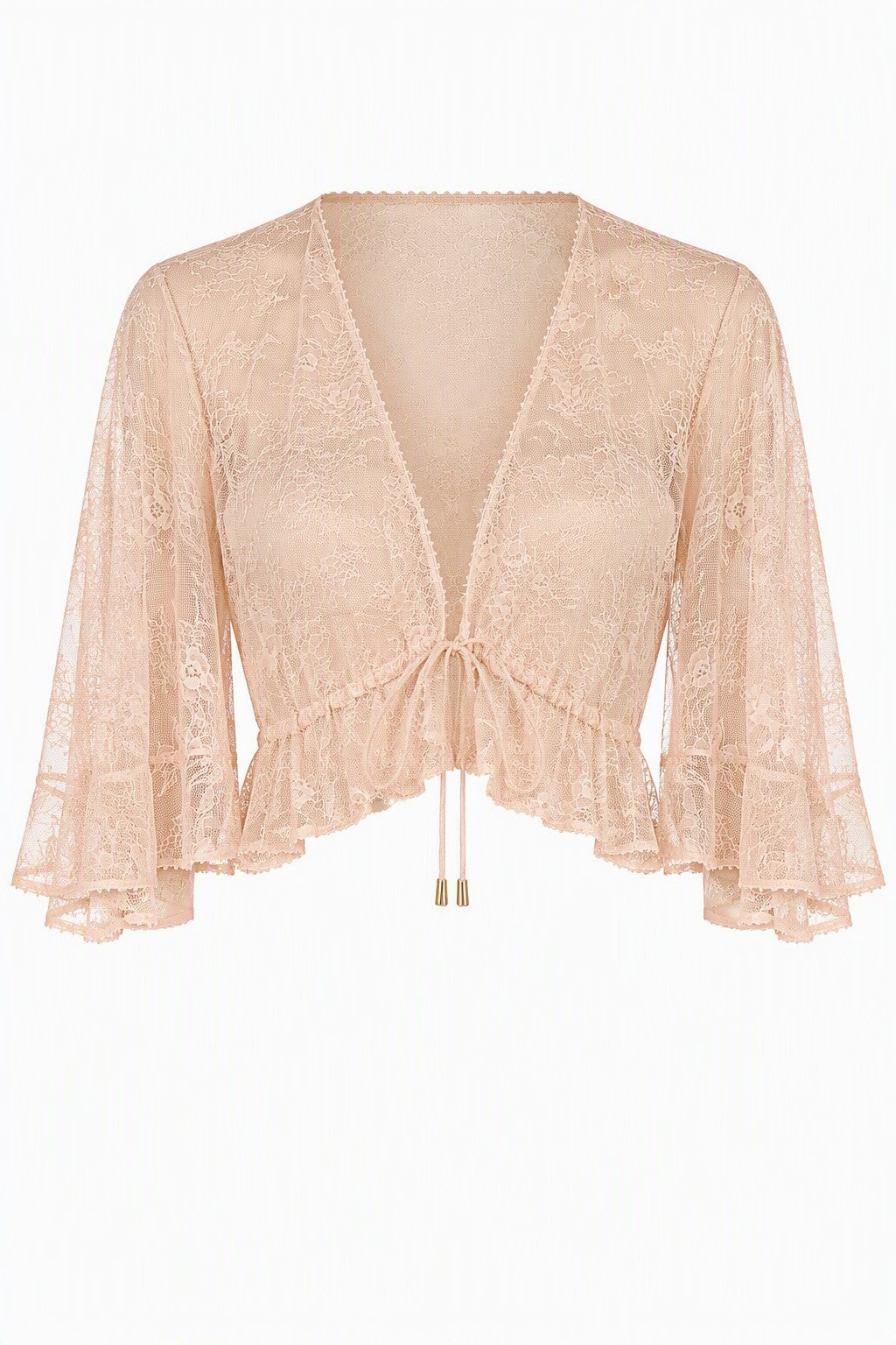 Boléro en Dentelle à Nouer - Beige