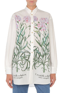 Chemise en coton avec imprimé Herbarium - Ivory