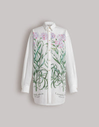 Chemise en coton avec imprimé Herbarium - Ivory