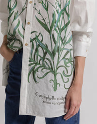Chemise en coton avec imprimé Herbarium - Ivory