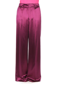 Pantalon en satin brillant - Purple