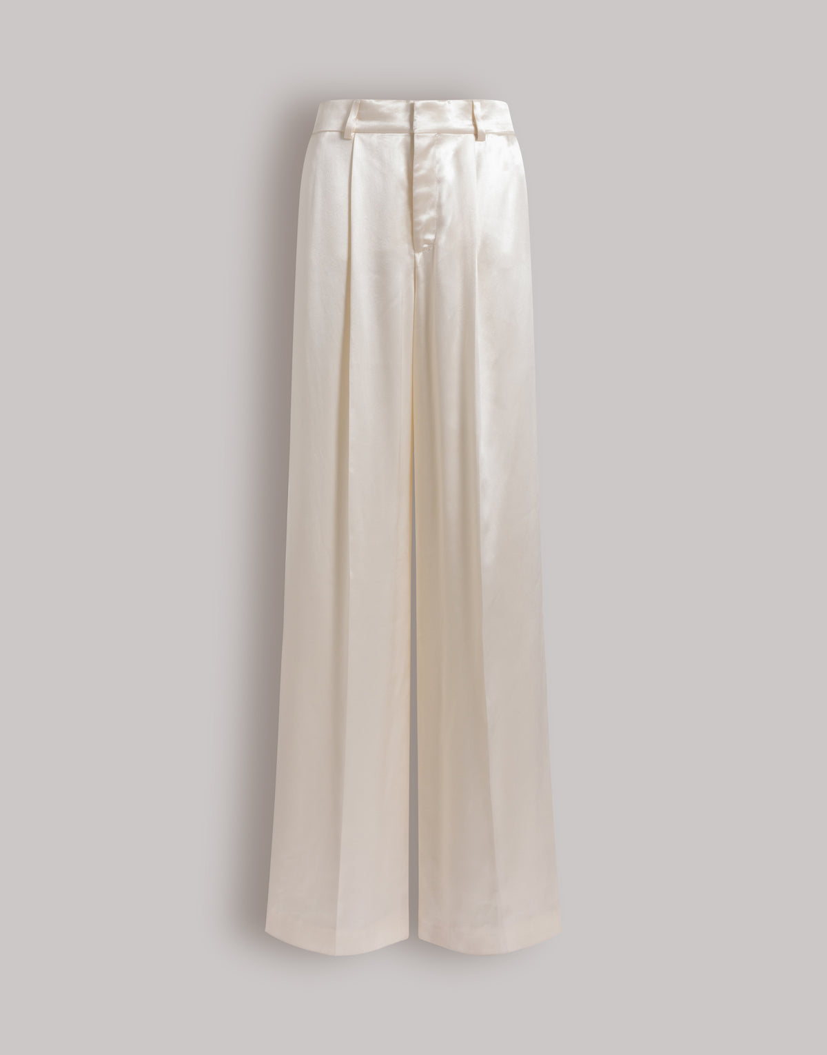 Pantalon en satin brillant - White