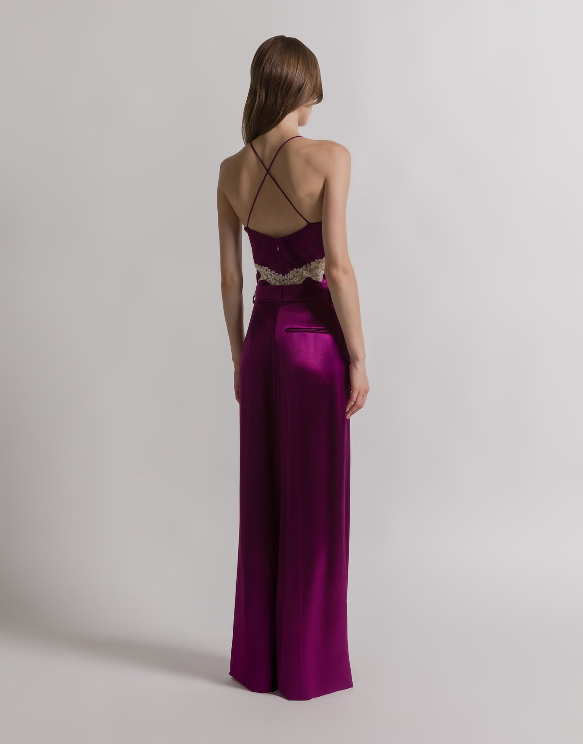 Pantalon en satin brillant - Purple