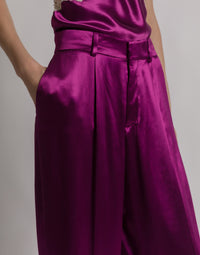 Pantalon en satin brillant - Purple
