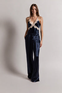 Pantalon en satin brillant - Blue