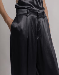 Pantalon en satin brillant - Black