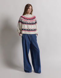 Pantalon  large en denim - Light blue