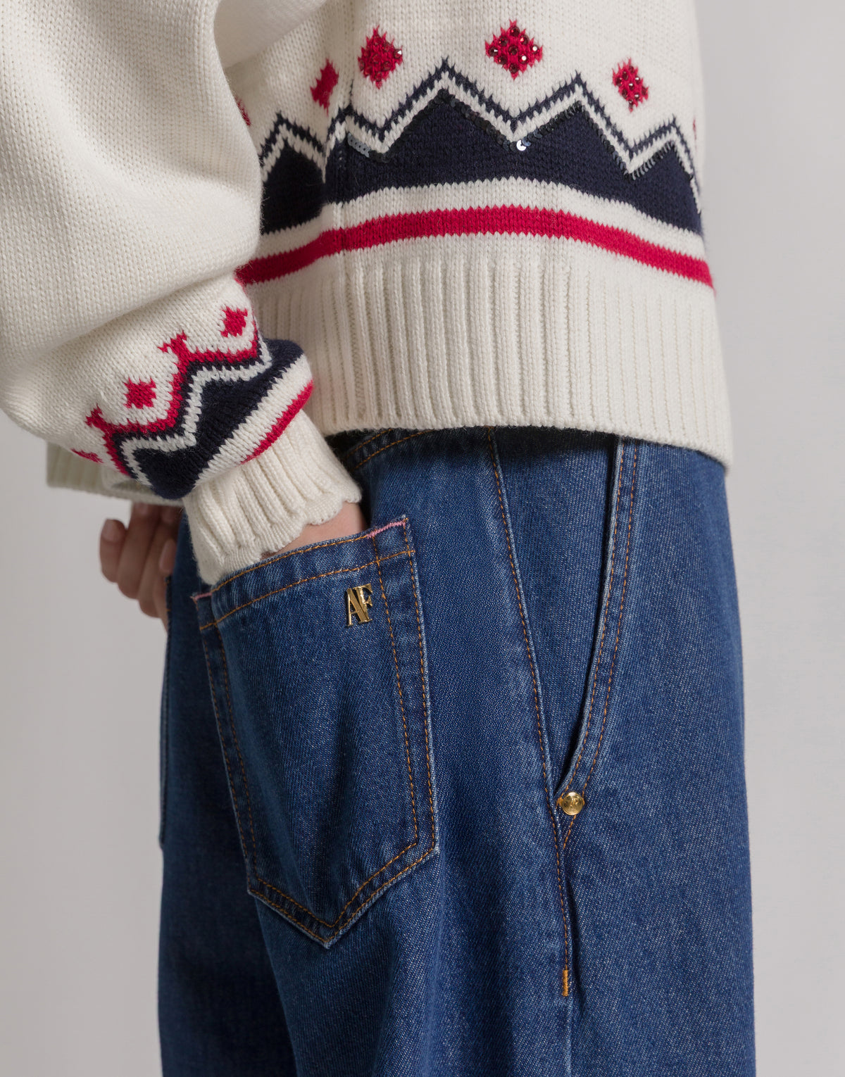 Pantalon  large en denim - Light blue