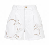 Short à Broderie Anglaise - White