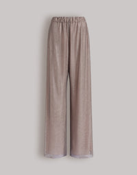 Pantalon large à micro-rhinestone - Silver