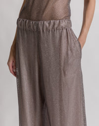 Pantalon large à micro-rhinestone - Silver