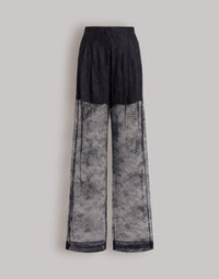 Pantalon en dentelle transparente - Black
