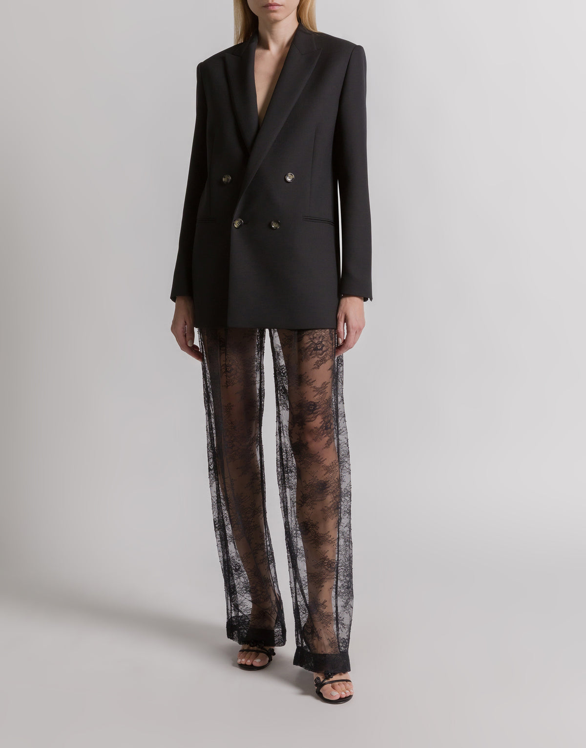Pantalon en dentelle transparente - Black