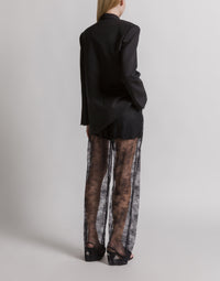 Pantalon en dentelle transparente - Black