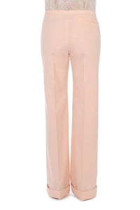 Pantalon bootcut en laine Tropical - Pink