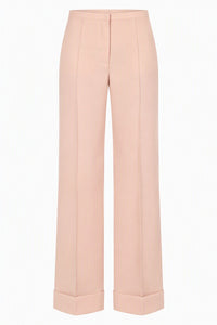 Pantalon bootcut en laine Tropical - Pink