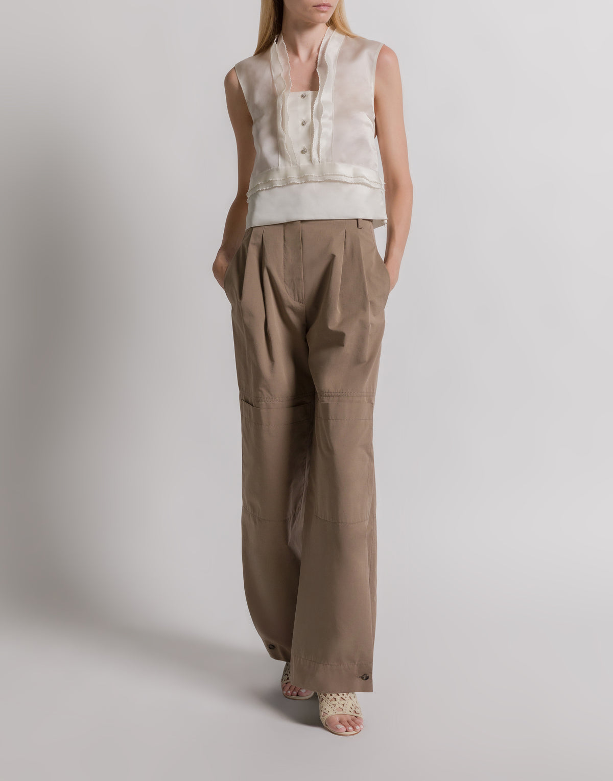 Pantalon utilitaire en coton - Brown