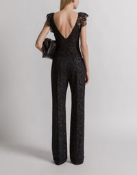Pantalon en dentelle de laine - Black