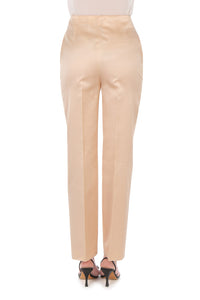 Pantalon habillé en organza de soie - Beige