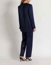 Pantalon habillé en organza de soie - Blue
