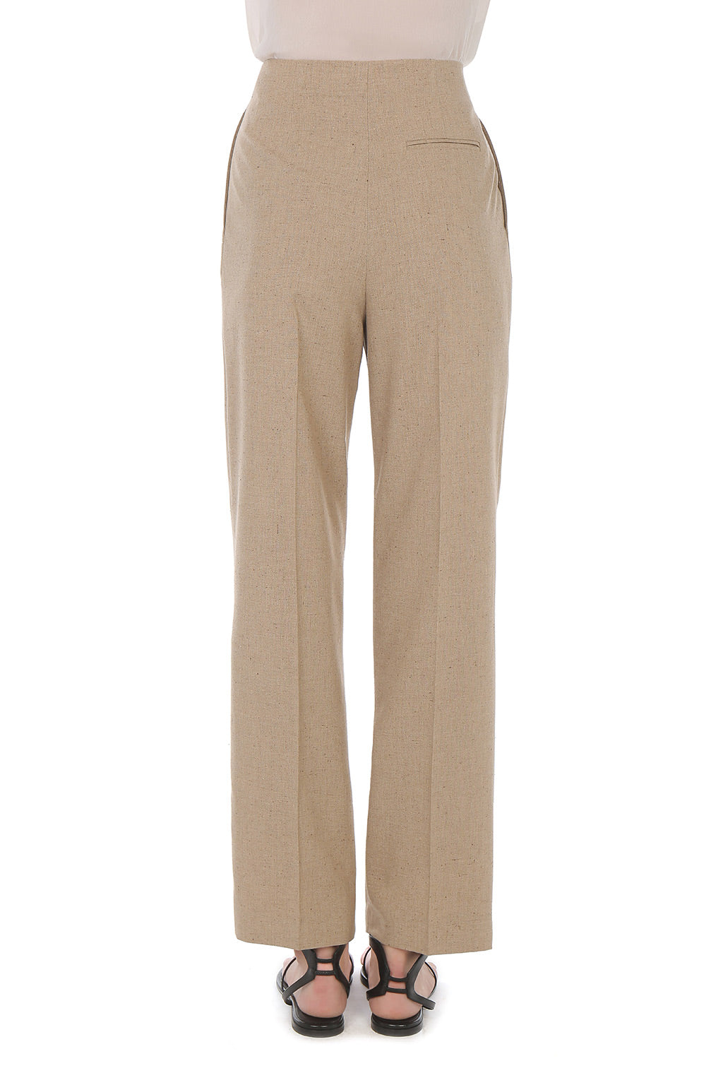 Pantalon de costume en tweed - Beige
