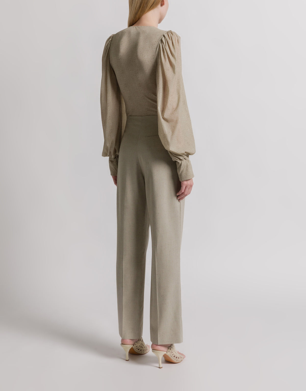 Pantalon de costume en tweed - Light beige