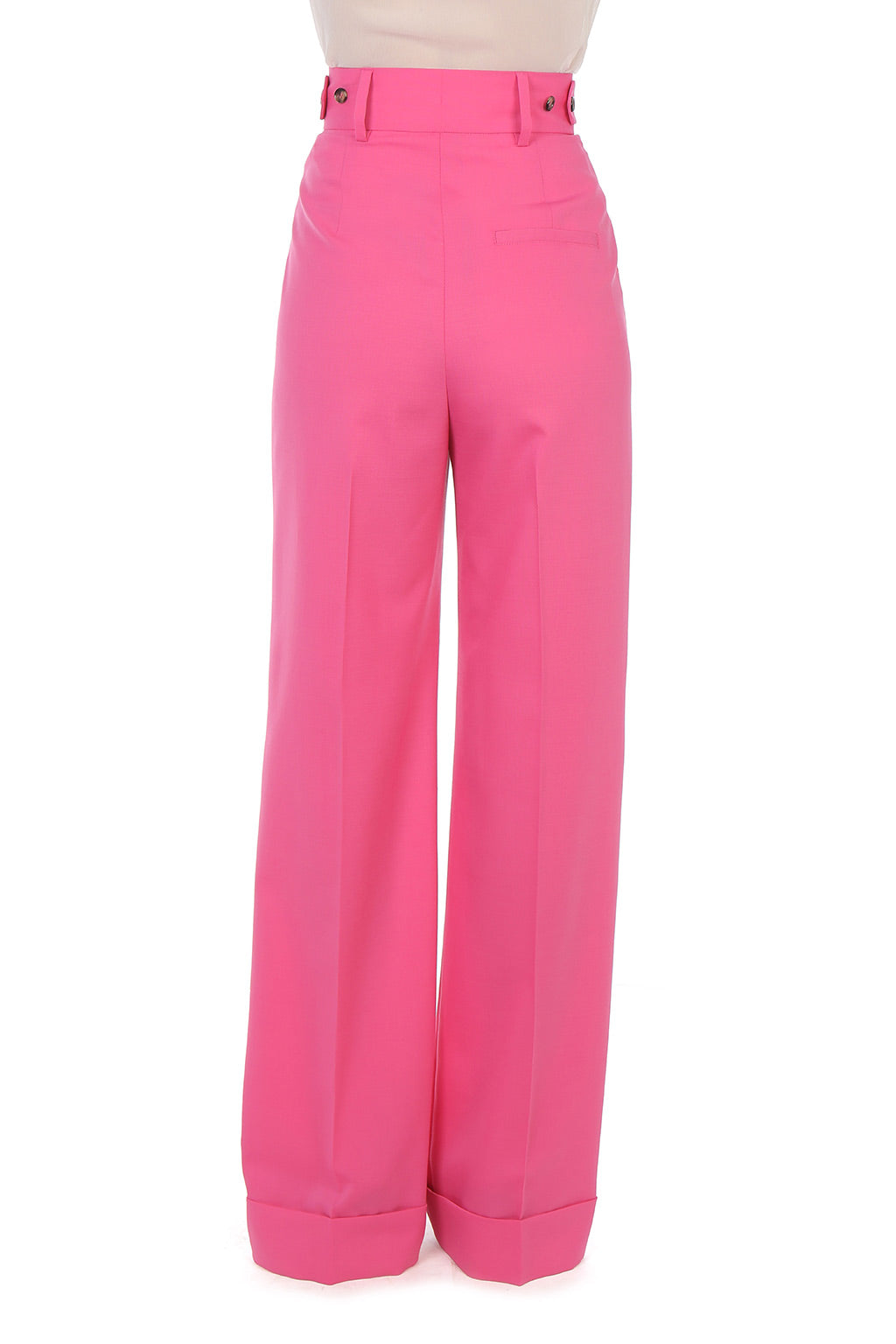 Pantalon à plis en laine Tropical - Pink