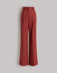 Pantalon à plis en laine Tropical - Red