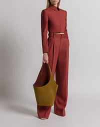 Pantalon à plis en laine Tropical - Red