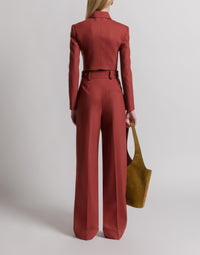 Pantalon à plis en laine Tropical - Red