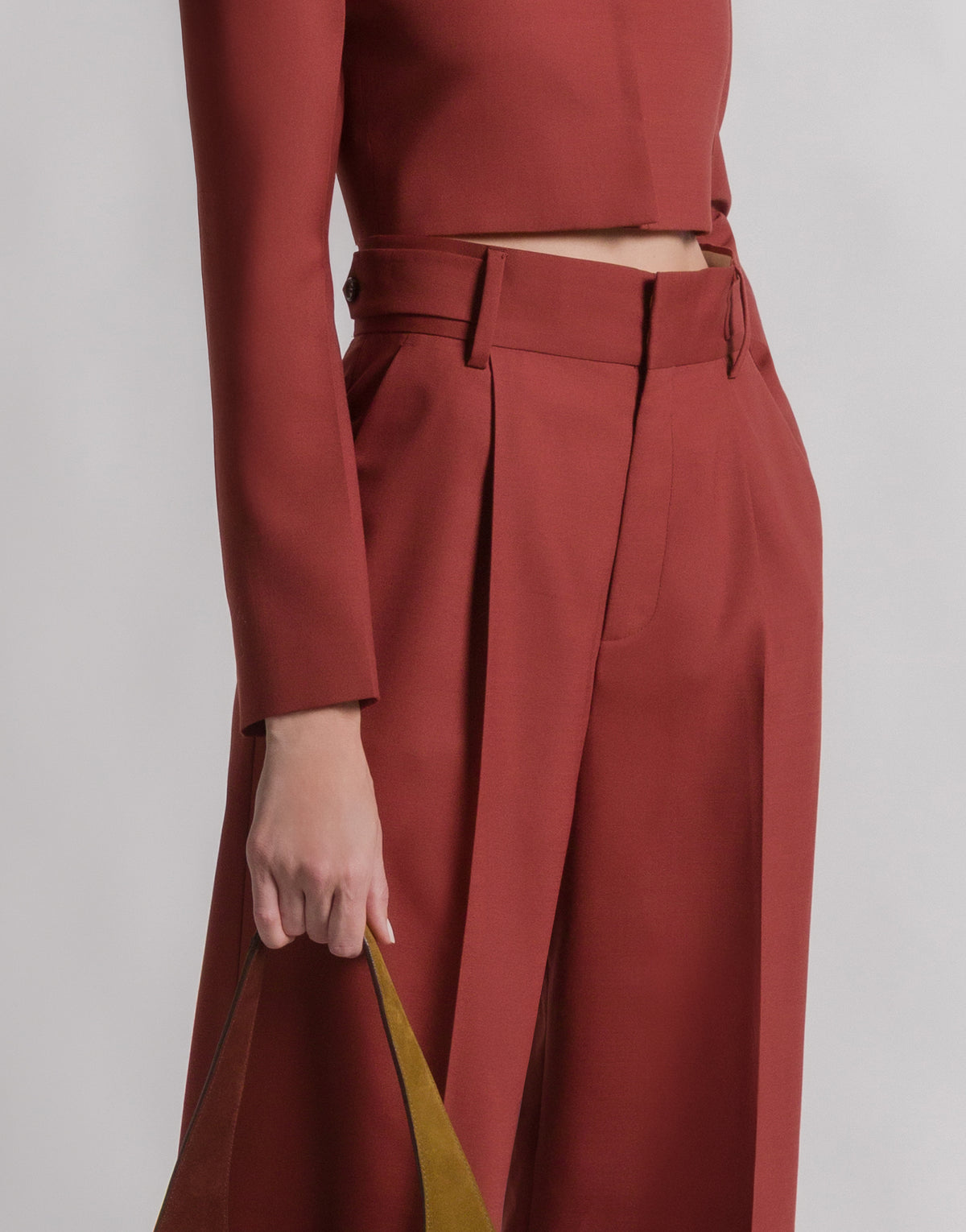 Pantalon à plis en laine Tropical - Red