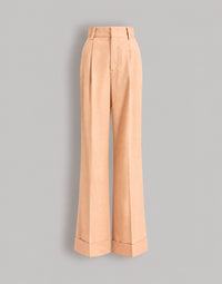 Pantalon à plis en laine Tropical - Pink