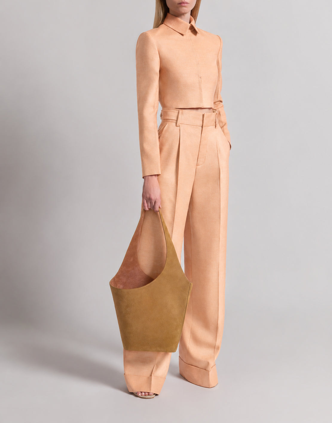 Pantalon à plis en laine Tropical - Pink