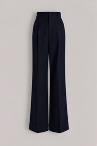 Pantalon à plis en laine Tropical - Blue